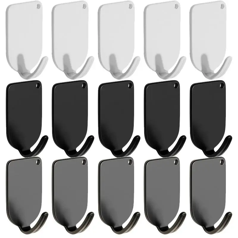 

Adhesive Wall Sticky Hooks 5pcs No Drilling Hanger Sticky Hooks No Damage To Wall Door Glass Metal For Sunglasses Pants Hat Tie
