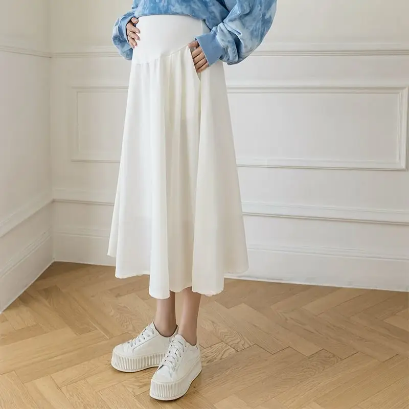 R63999# Pregnancy Thin Trendy Plus Size Loose Wide Leg Cropped Outerwear Summer Slim Casual Pregnant Skirt