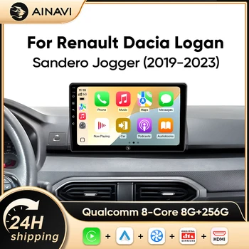 Radio para Auto Ainavi para Renault Dacia Logan Sandero Jogger 2019 2020 2021 2022 2023, Carplay Inalámbrico, Android Auto, 4G, Multimedia para Auto 1