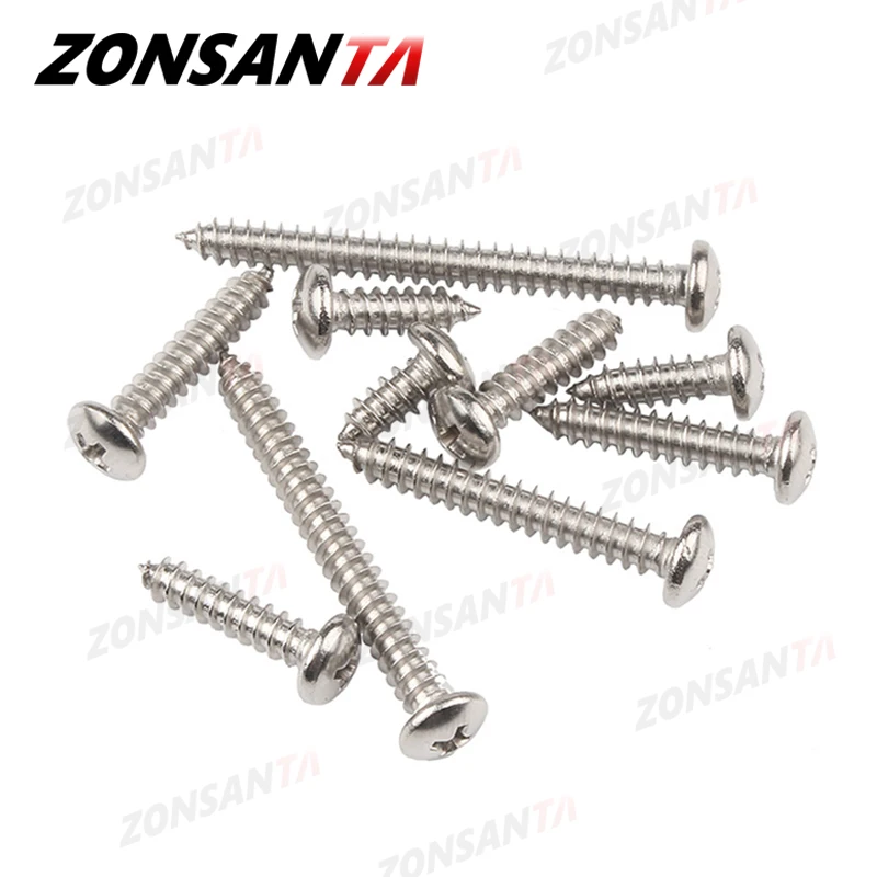 304 stainless steel Cross Phillips Pan Round Head Self tapping Screw M1.4 M1.7 M2 M2.2 M2.6 M3 M3.5 M4 M5 M6 Small