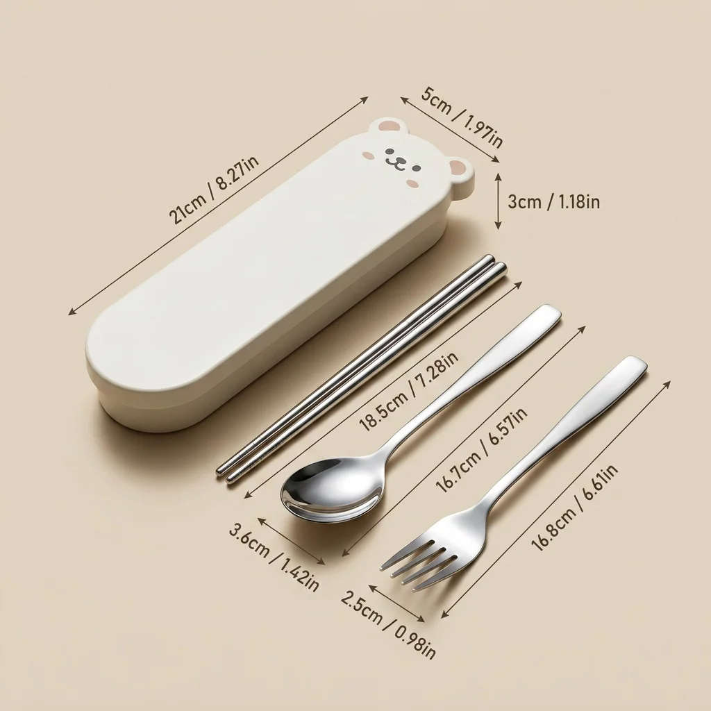 Premium Stainless Steel Cutlery Set with Organizer and Bear Case - Ideal