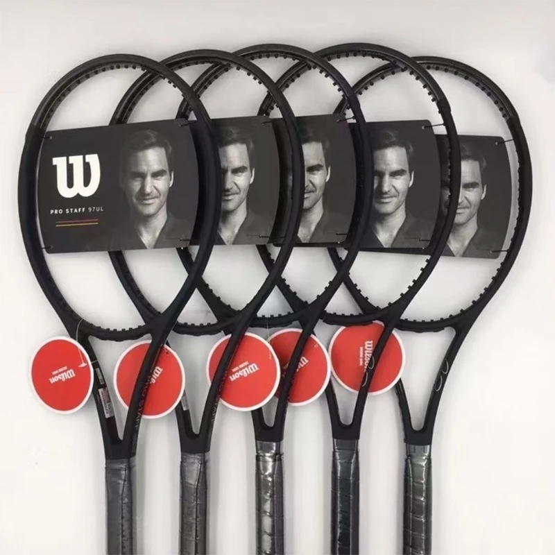 Wilson Federer Black Racket V13 Tennis Racket PROSTAFF 290g 315g Carbon Professional  Adult College Professional Racket