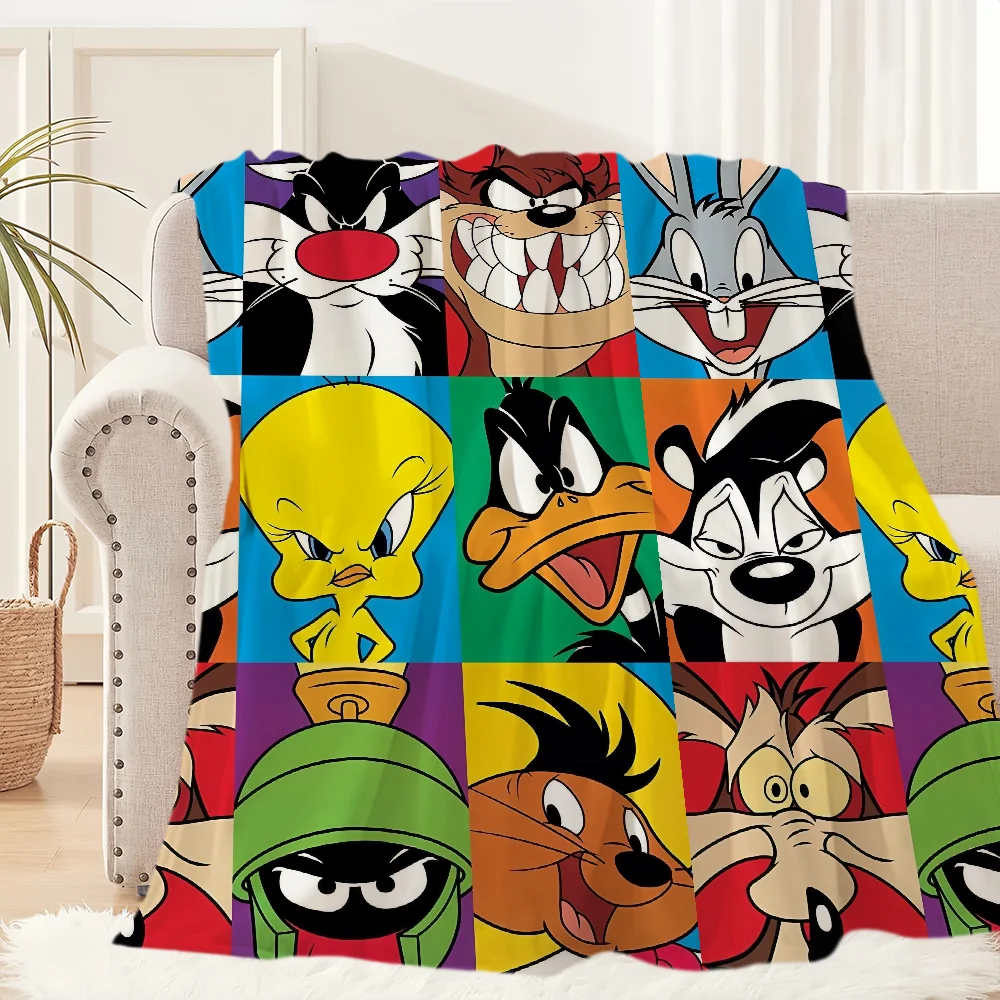 Cartoon Cute Blanket Plush Nap Sofa rug for Living L-LooneyS Room Warm Office T-Tunes Bedroom Birthday Home Travel Kid Gifts 6
