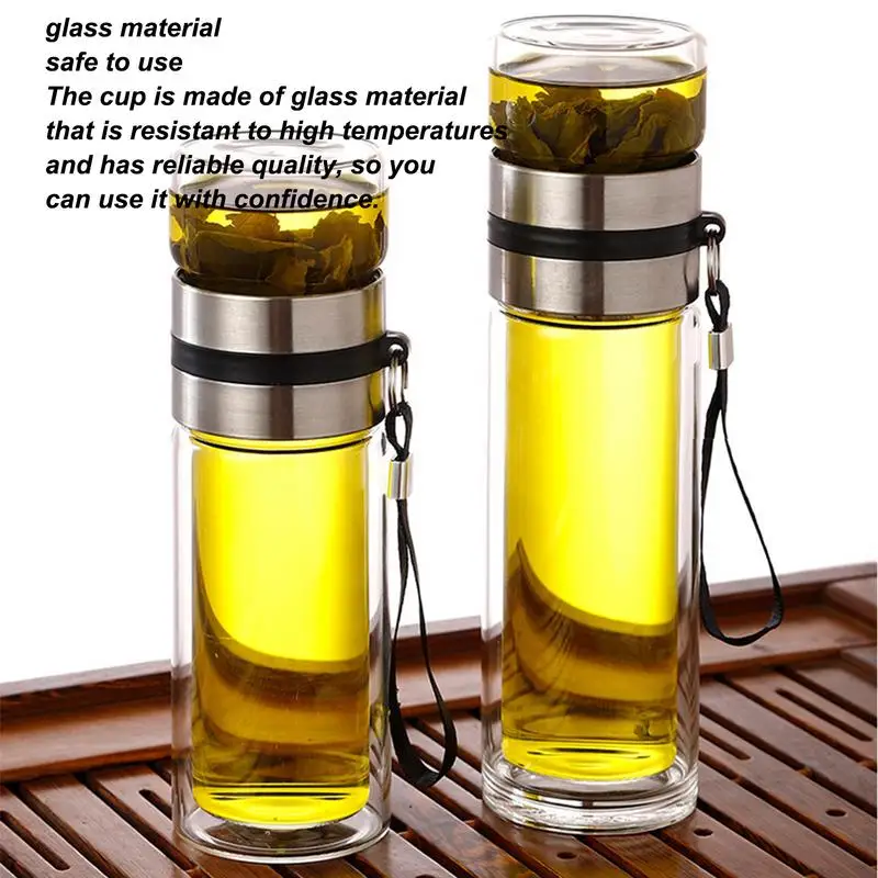 Tea Water Bottle High Borosilicate Glass Double Layer Tea Water Cup Infuser Tumbler Drinkware Bottle With Filter water bottle,tea water bottle