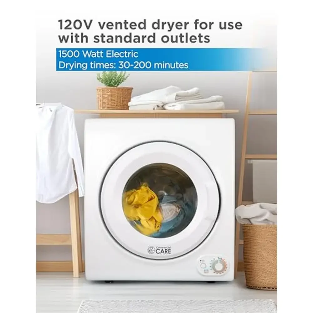 3.5 Cu. Ft. Portable Electric Dryer 120V Front Loading Clothes Machine Holds Up To 13.2 lbs. Laundry Auto Function Compatible.