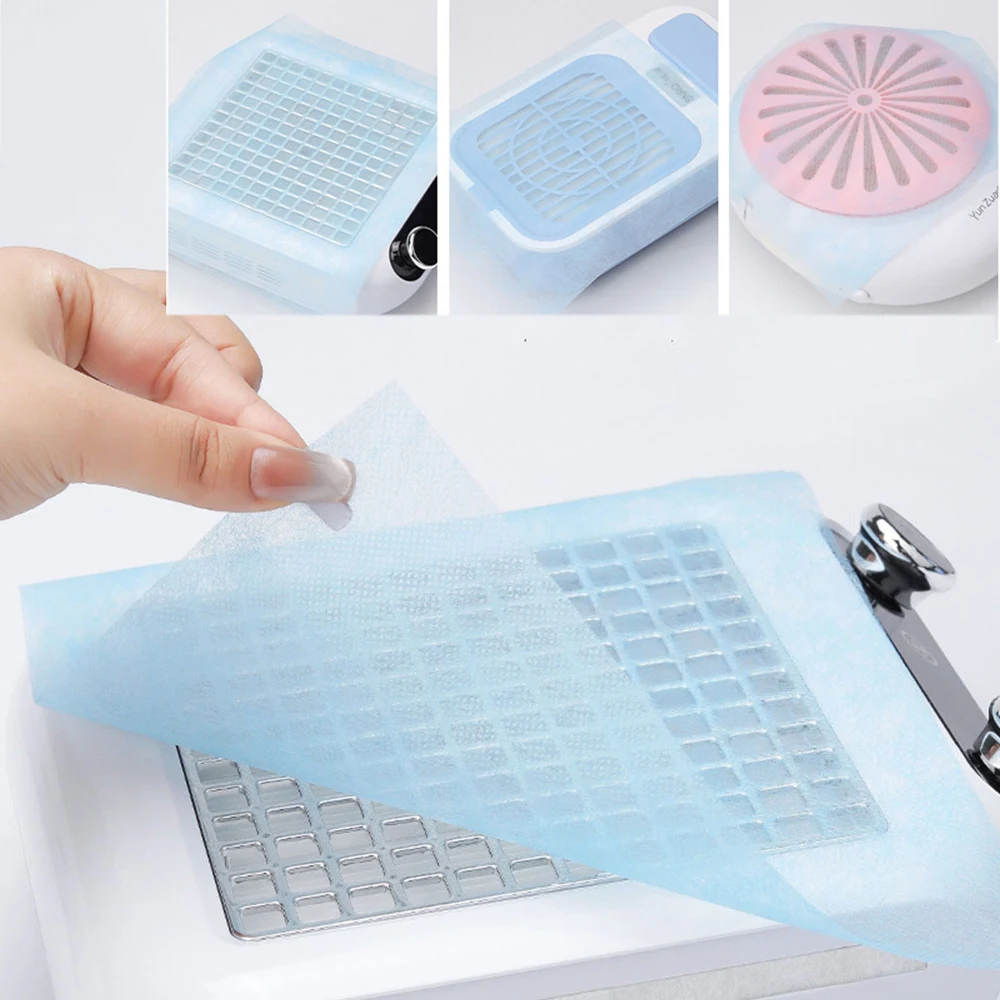100pcs Disposable Nail Art Vacuum Dust Collector Non-Woven Filter Paper Pink/Blue/White Paper Manicure Machine Dust Filter Paper 2