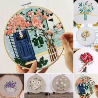 1PCS Embroidery Kit Flower Pattern Cross Stitch DIY Needlework Kit Tools Beginner Embroidery Starter Set For Handicraft Lover 1
