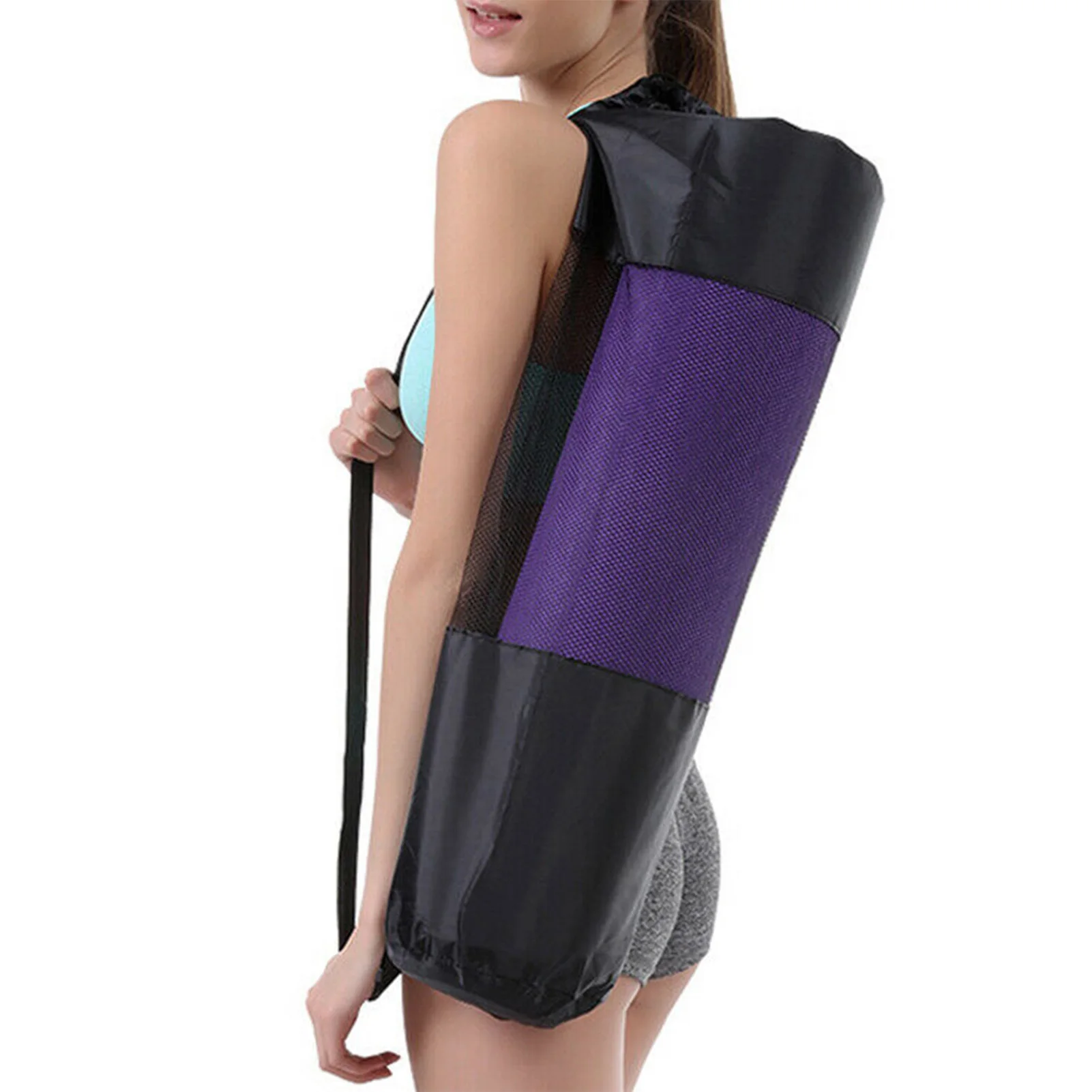 Portable 70cm Oxford Cloth Yoga Net Bag Wear-resistant Yoga Mat Bag  Adjustable Carrier Pocket Foldable Washable Fitness Pouch - AliExpress