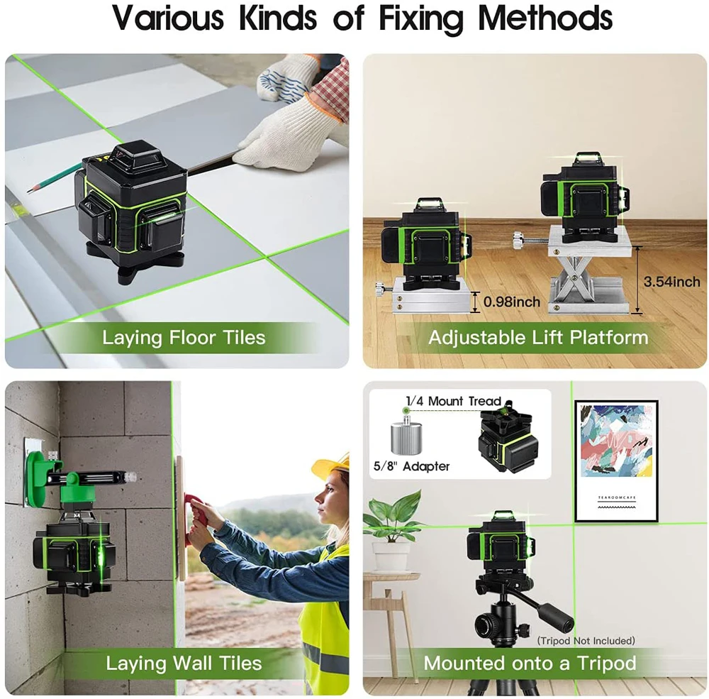 Niveau Laser Feidside 2 Lignes Ultra Vert - Auto-nivelant Avec Indicateur - NEUF