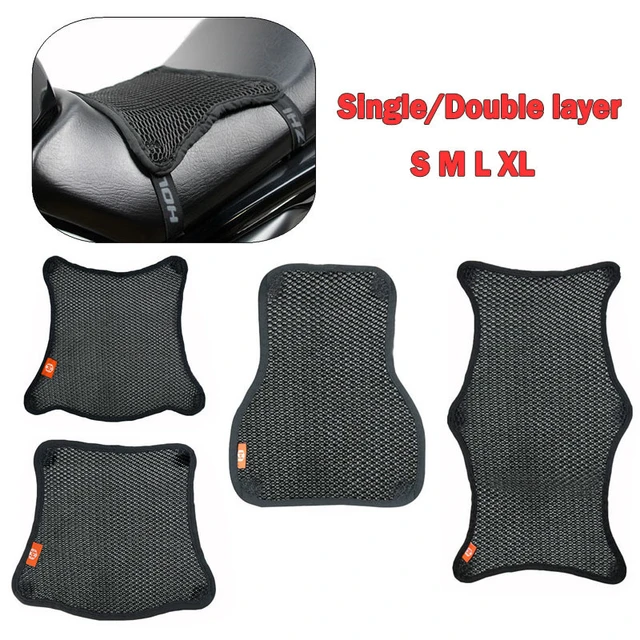 Motorcycle Seat Cushion Pad Breathable Cover Makes Long Rides Comfortable  and - Single layer S