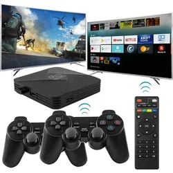 4K Video Game Console 50000 Games Emuelec 40 Classic Emulator Retro Game Machine Android Smart TV Box Dual Wireless Controller