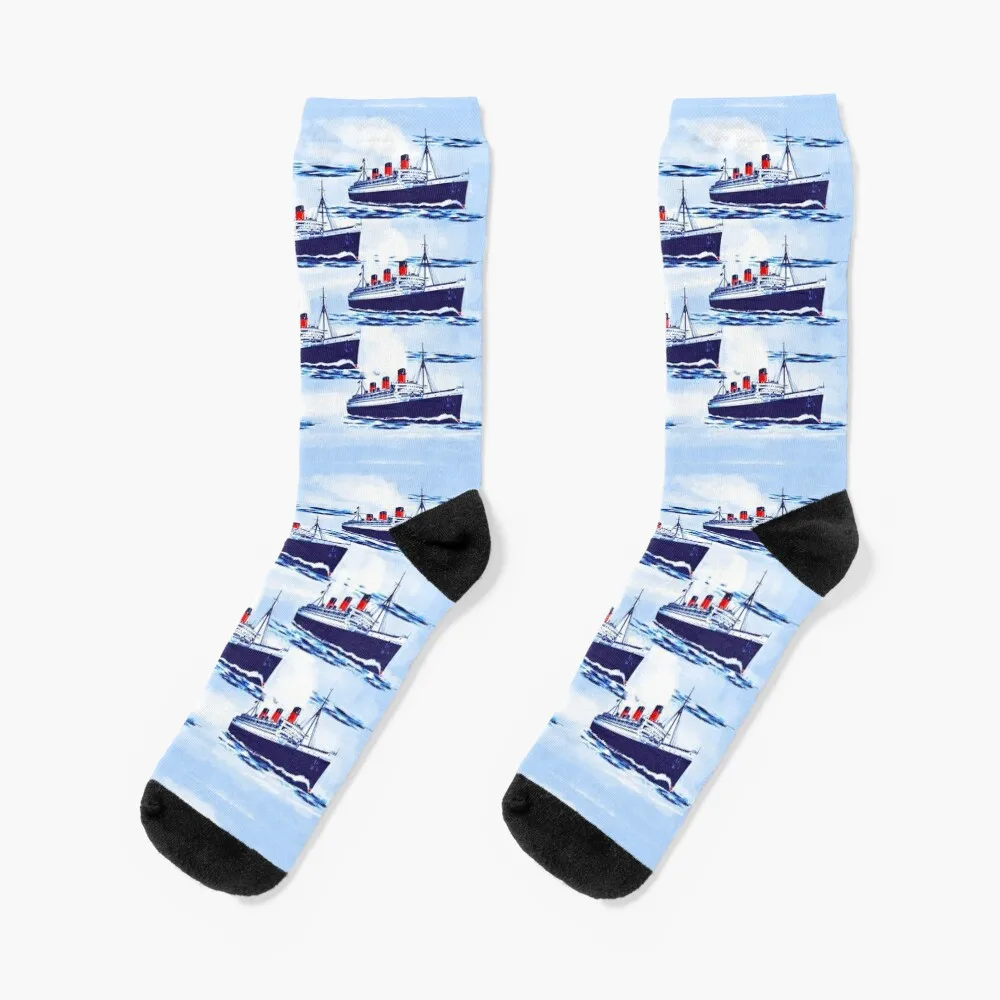 Boat Scrub Cap Pattern Socks basketball socks Socks fashionable Fashion socks Socks Ladies Men's green travel jewelry storage box fashion bride pattern print ladies hand leather box 1pcs single layer classic pure storage box