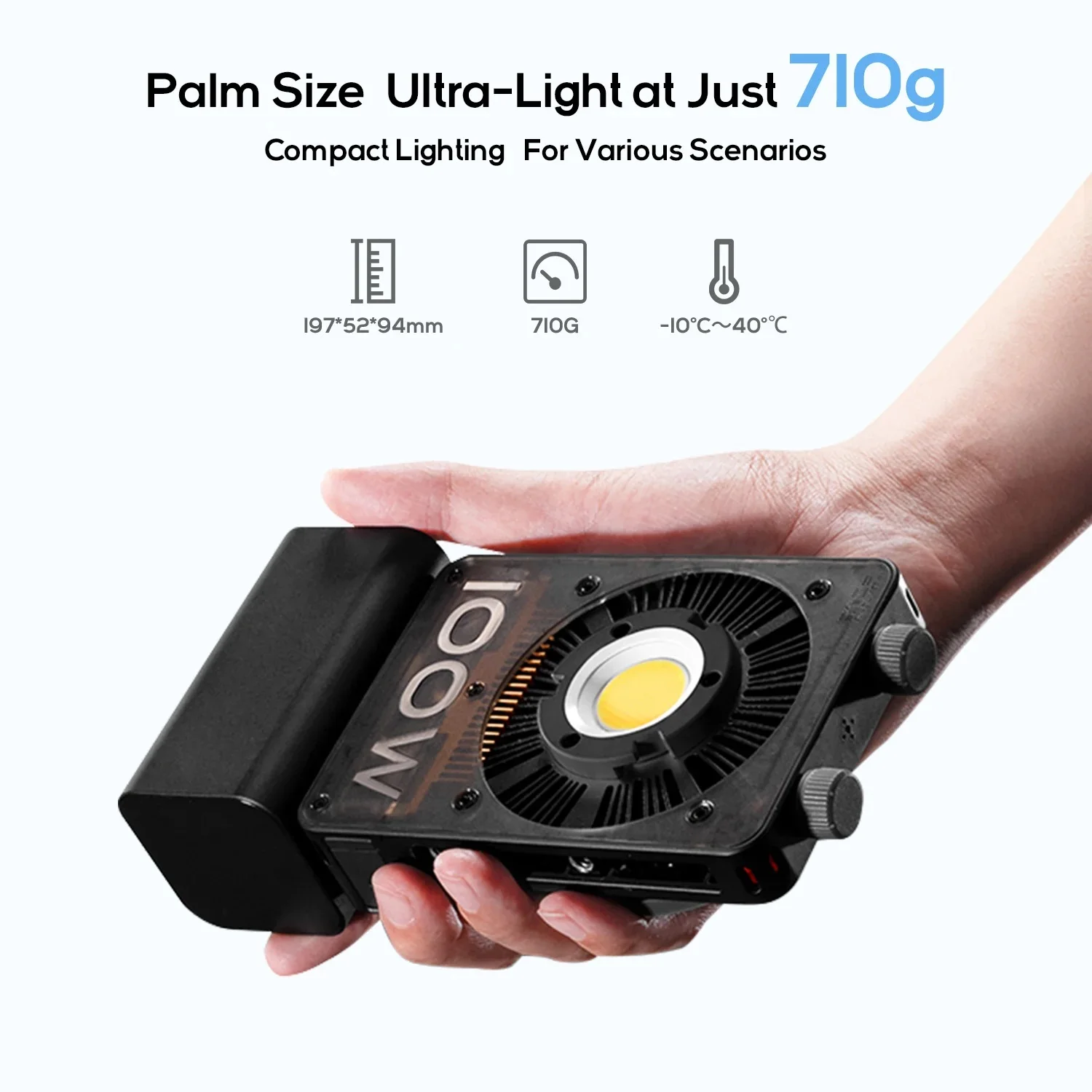 ZHIYUN CINEPEER CX100 100W 바이 컬러 COB 라이트 2700K-6500K 휴대용 포켓 비디오 램프, 유튜브 라이브 스트리밍 야외 촬영용
