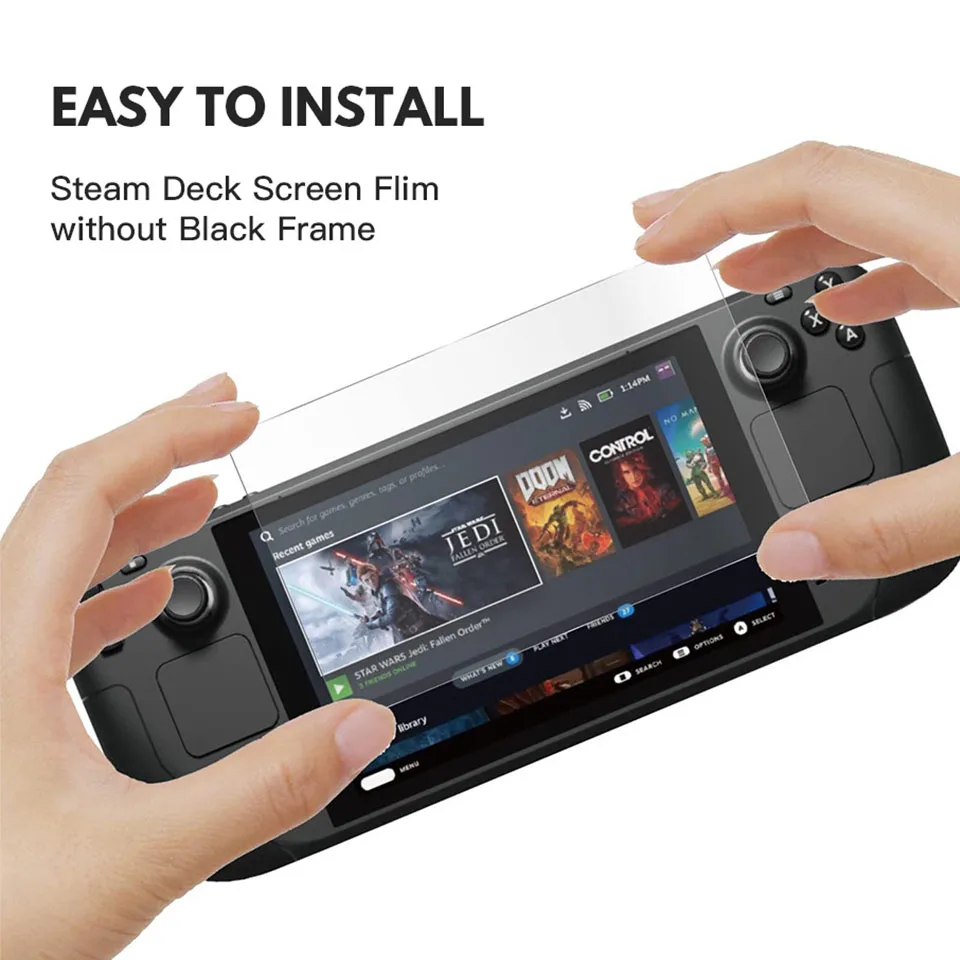 Pellicola Temperata 2 Pezzi Per Console Di Gioco Valve Steam Deck Pellicola 9H Per Accessori Per Schermi Steam Deck Antigraffio Antigraffio