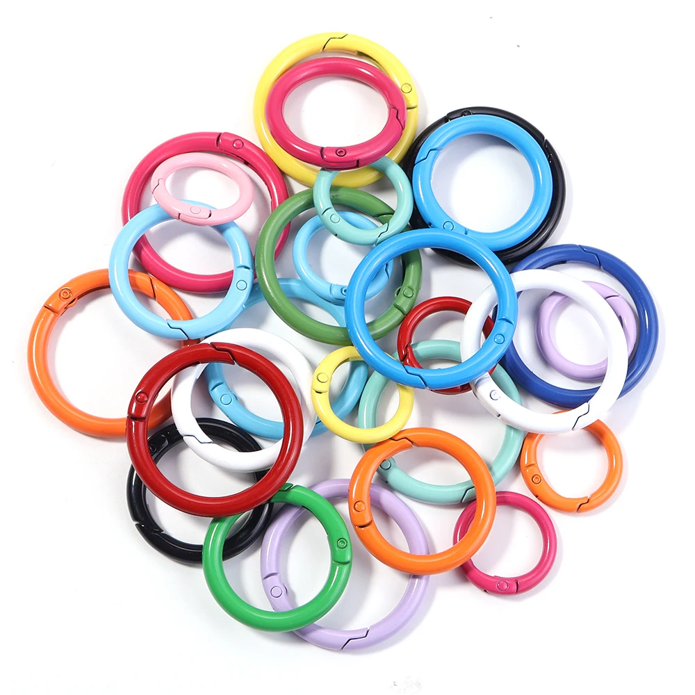 Metal O Ring Spring Clasp Carabiner Keychain Clips 5/10Pcs 25/35/41mm