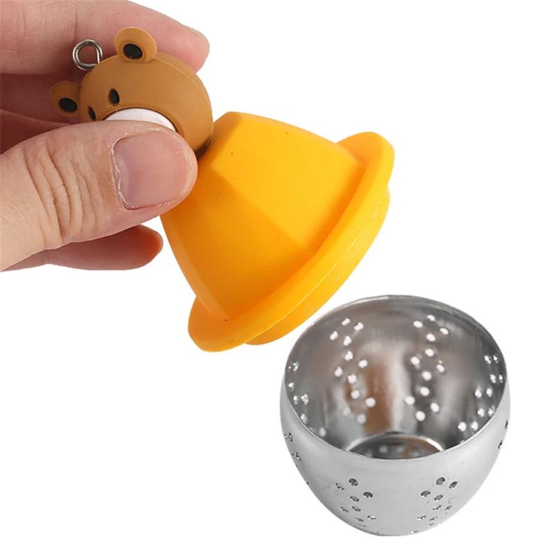 Tea Infuser Silicone Stainless Steel Tea Ball Leaf Strainer Brewing Device Herbal Spice Filter Sieve Kitchen Accessories