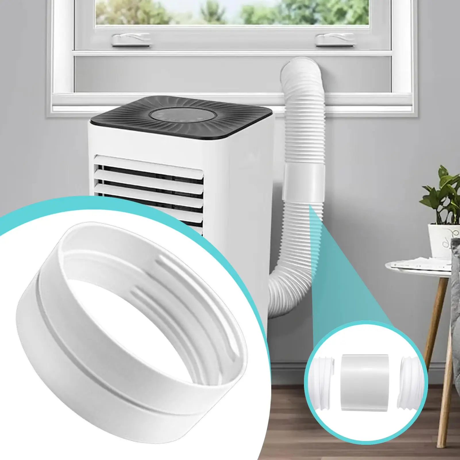 Portable Air Conditioner Exhaust Hose Coupler 5.9" Air Conditioner Hose Coupler Adapter AC Hose Connector for Clockwise