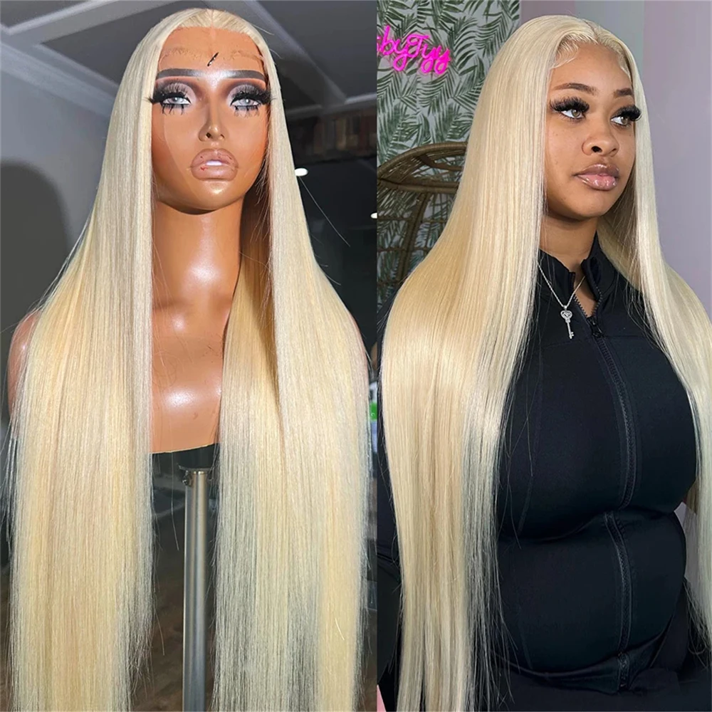 

180 Density 30 Inch 613 Blonde Straight HD Transparent 13x6 HD Lace Frontal Wig Brazilian Remy Colored 613 Honey Blonde Straight