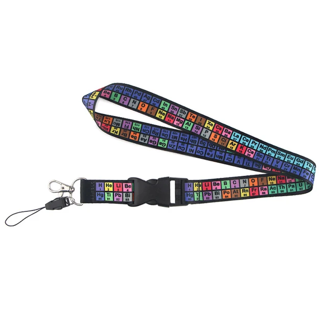 Llavero De Cuerda Con Diseño De Tabla Periódica – 2 Piezas, Para Teléfono, Identificación O Como Regalo Divertido