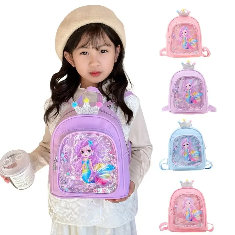 

Сумка Русалка с короной для детского сада, школьная сумка, внешняя сумка, легкая модная Защитная сумка для покупок