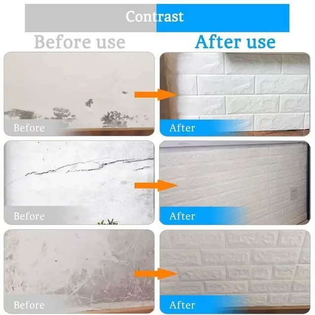 Autocollant Mural 3D en Brique de 70cm x 1m, Papier Peint Auto-Adhésif Imperméable pour Décoration de Maison, Salon et Chambre à Coucher 5