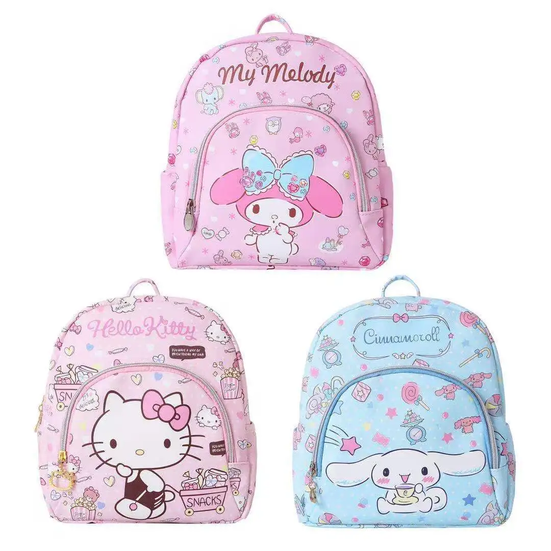 

Sanrio Kindergarten Mymelody Cinnamoroll Kuromi Children's Schoolbag Cartoon Anime Fashion Casual Backpack Girls Outdoor Bag