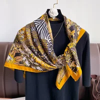 2024 New Twill Square Silk Scarf for Women Design Floral Print Wraps Stoles Hijab Foulard Headband Fashion Lady Shawl Bandana 6