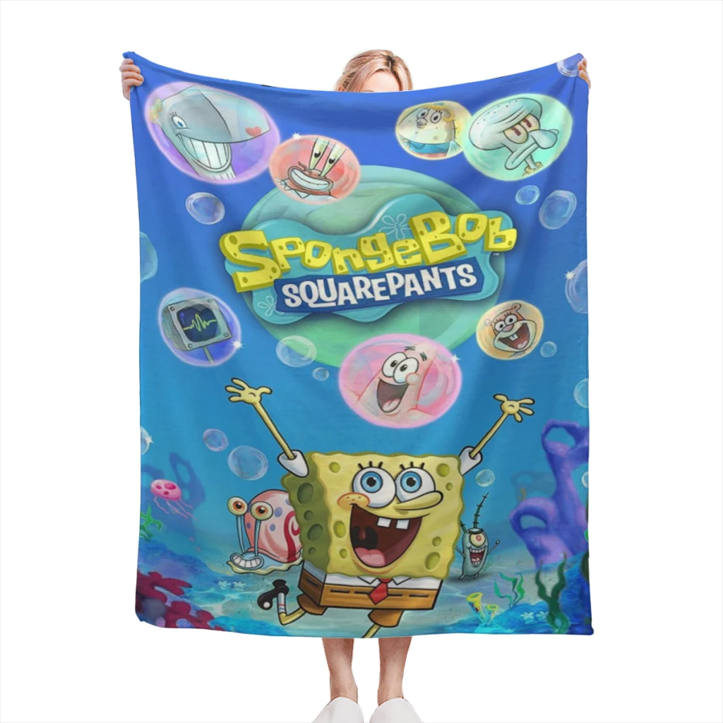 Spugna-Bob Cartoon Light Coperta Flanella Warm Throw Nap Coperte Al Ginocchio Inverno Caldo