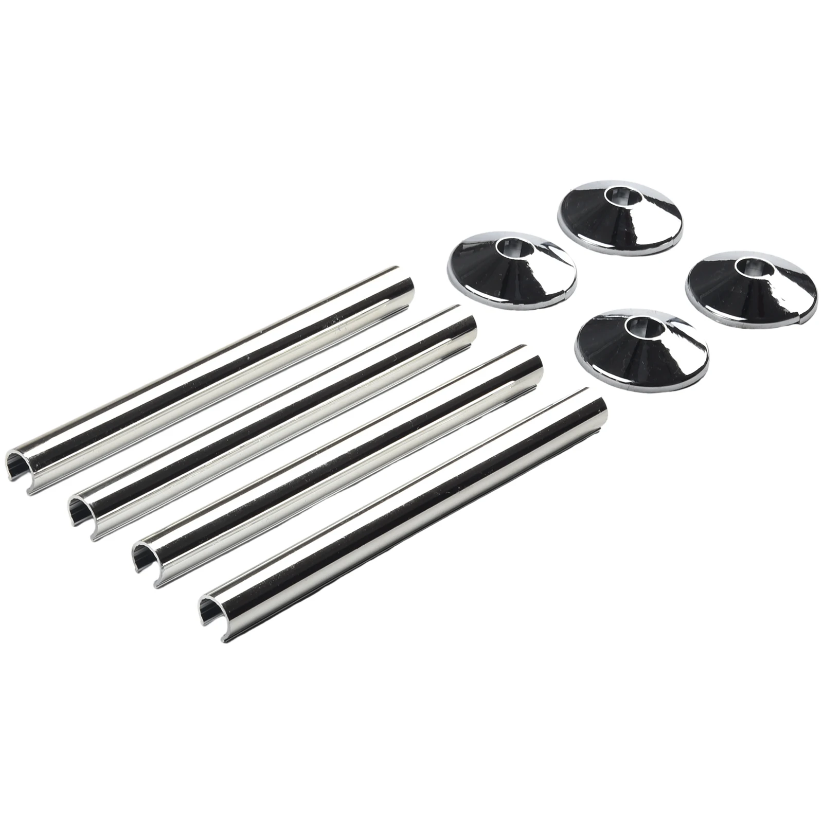 

Upgrade Your Radiators with Durable and Stylish Pipe Covers Set of 8 Chrome Effect Covers and Collars for 15mm Pipes