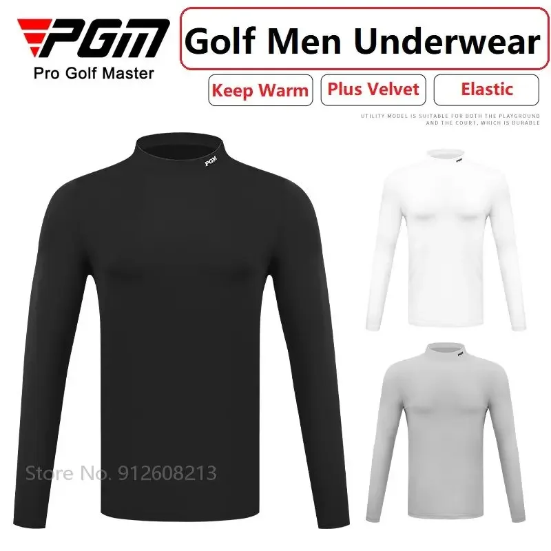PGM Long-sleeved Men Golf Bottoming Shirt Keep Warm Male Golf T Shirts ...