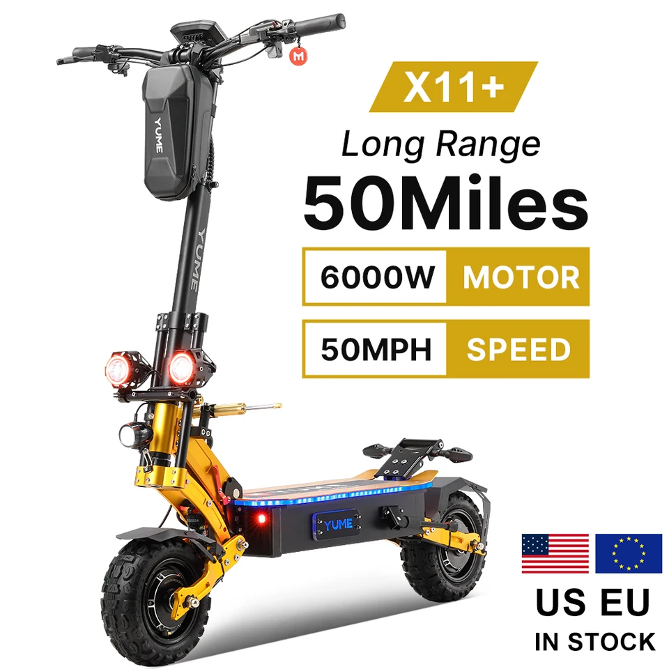 YUME X11+ US and EU Stock 6000W Folding Electric Kick Scooter