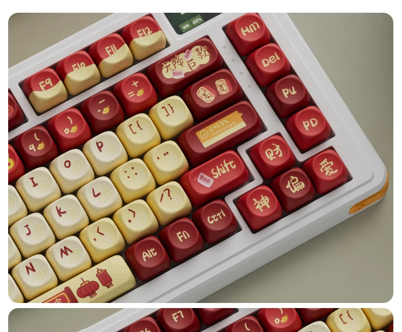 ChineseThe God of Wealth Keycaps, teclados Acessórios,