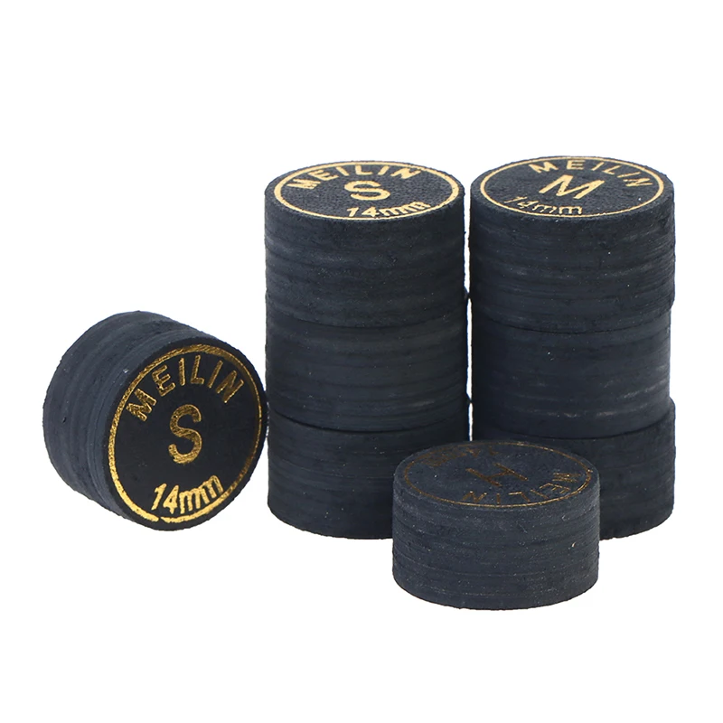 Billiard Heads 2 Pcs/lot 14mm Japanese Multi-Ply Heads Black Gold Professional Fancy Nine-Ball Cue Head Snooker Billiard Heads Hard Soft