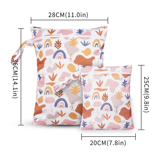 Wet Dry Bags For Diaper Bag 2-Pack Mermaid Wet Bags Waterproof