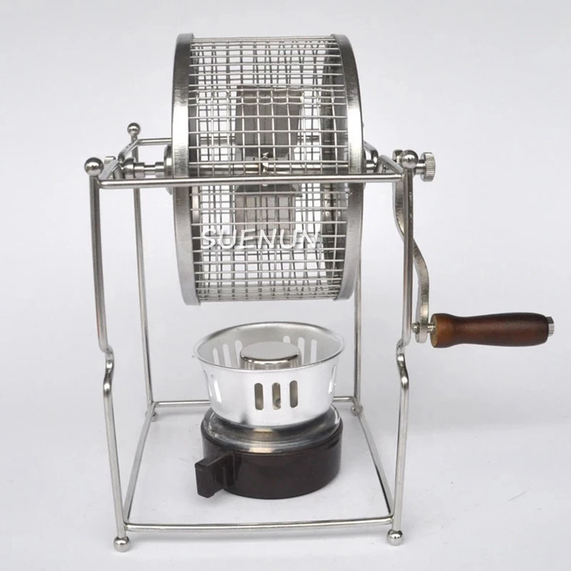 

Hand-operated home bean roaster Coffee bean roaster small stainless steel roller bean roaster