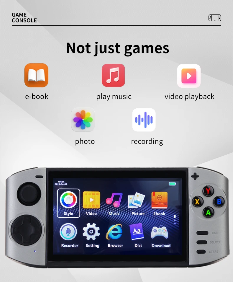 Lzakmr-子供用128インチXY-09ハンドヘルドゲームコンソール