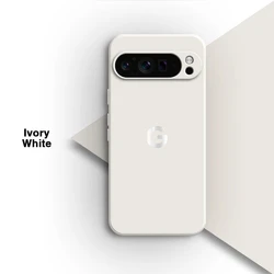 Premium Liquid Silicone Wireless Charging Phone Case - Shockproof Camera Protector Cover for Google Pixel 9a (Lvory White)