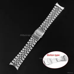 Seiko Stainless Steel Jubilee Replacement Watch Bracelet Strap - Curved End Design - 22mm (Silver - thin no logo)