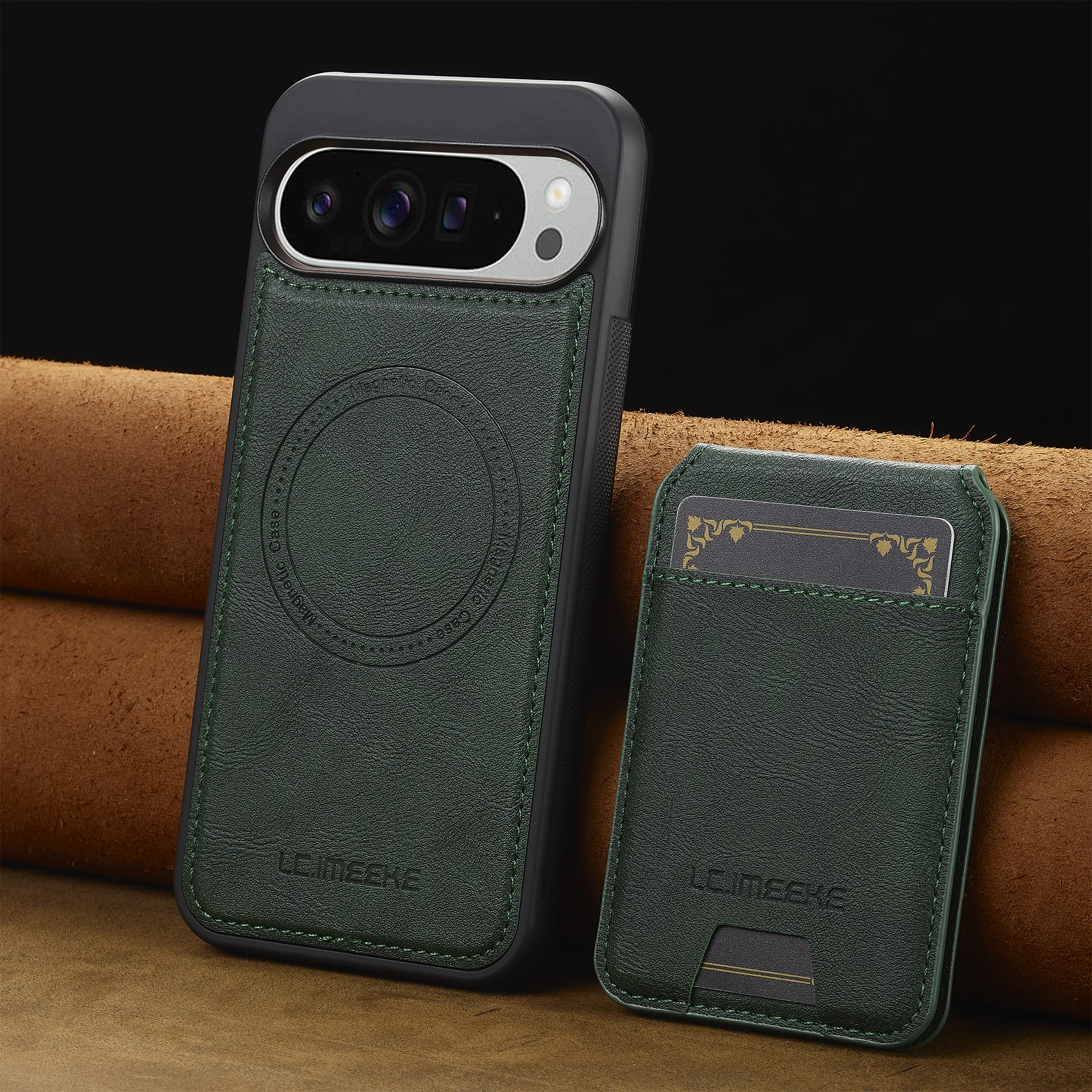 Premium Magnetic Leather Flip Phone Case with Card Holder