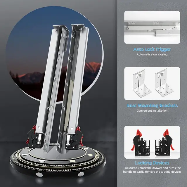 6 Pairs 18" Undermount Drawer Slides - Full Extension, Soft Close, 3D Adjustable Locking