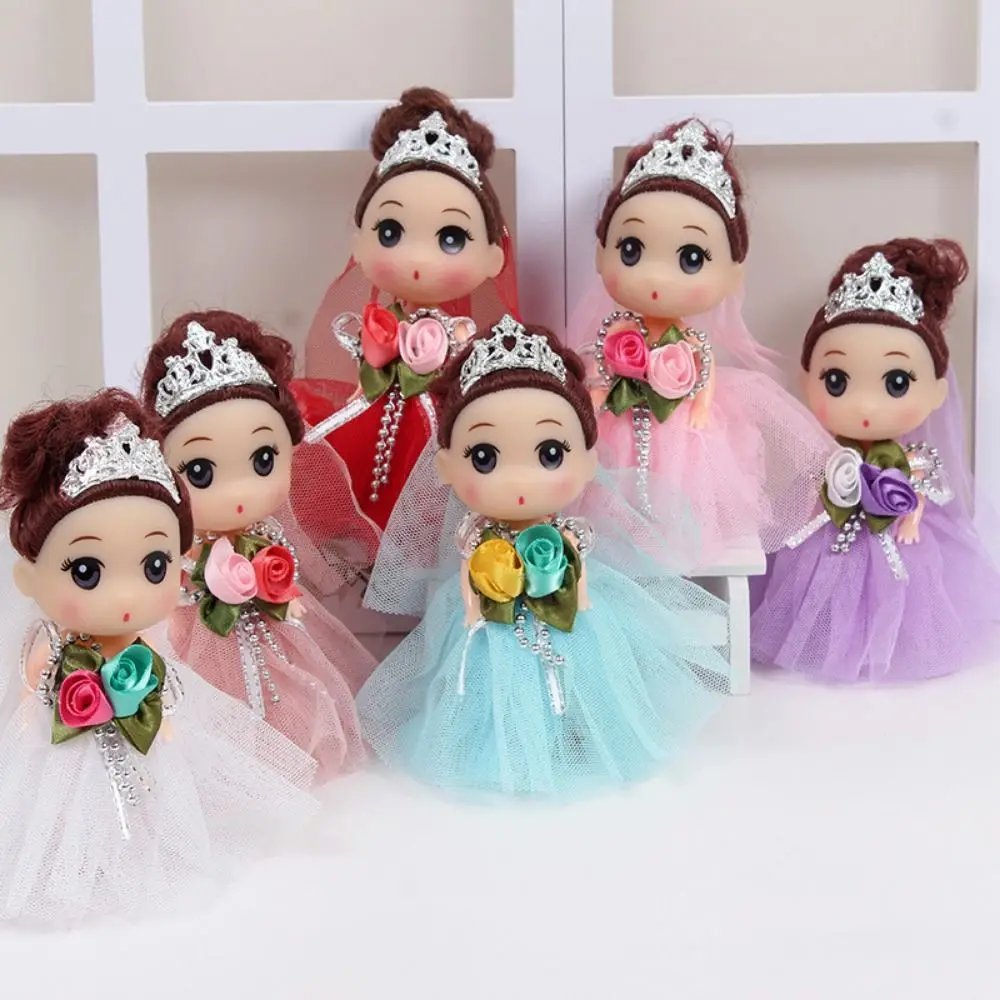 12 Cm Big Eyes Princess BJD Korean Makeup Look DIY 12cm Bjd Sweet Safe Plastic Wedding Dress Mini Girl Birthday Gift