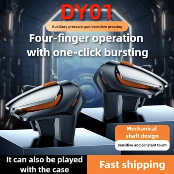 DY01 4 Finger ABS+Alloy Mobile Phone PUBG Game Trigger Aim Shooting L1 R1 Key Button Gamepad Joystick Controller for IOS Android 1