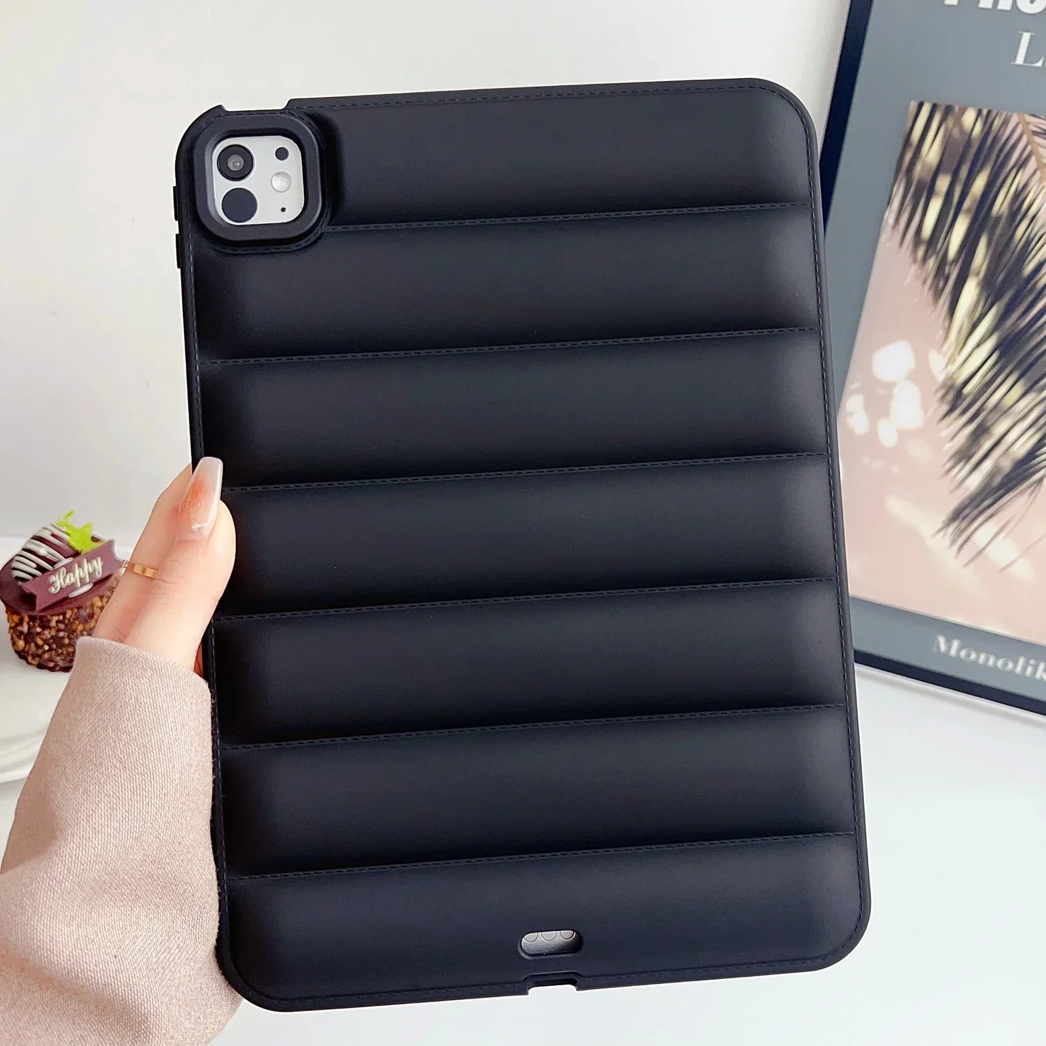 Soft Silicone Matte Tablet Case - Down Jacket Style Cover
