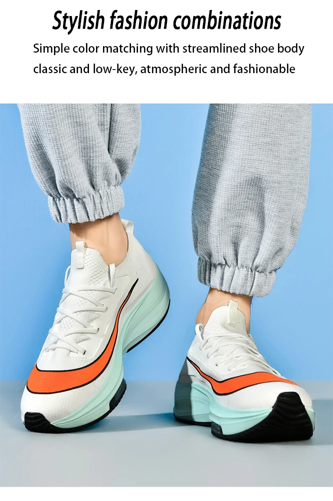 Description Picture 4 of itemMen Running Shoes Woman Trainer Race Breathable Couple Unisex Sneakers Men Sneakers Lace Up Round Toe Cushioning Shoes for Men