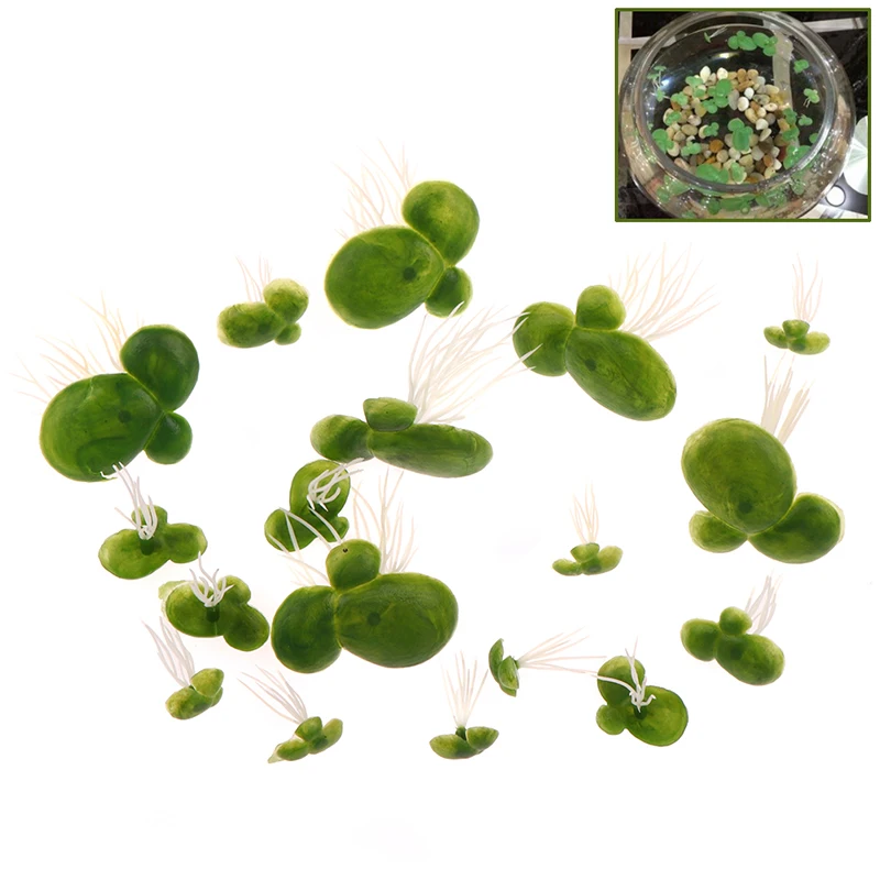 

18pcs/set Aquarium Fish Tank Decor Artificial Floating Garden Water Floating Duckwees Float With Root