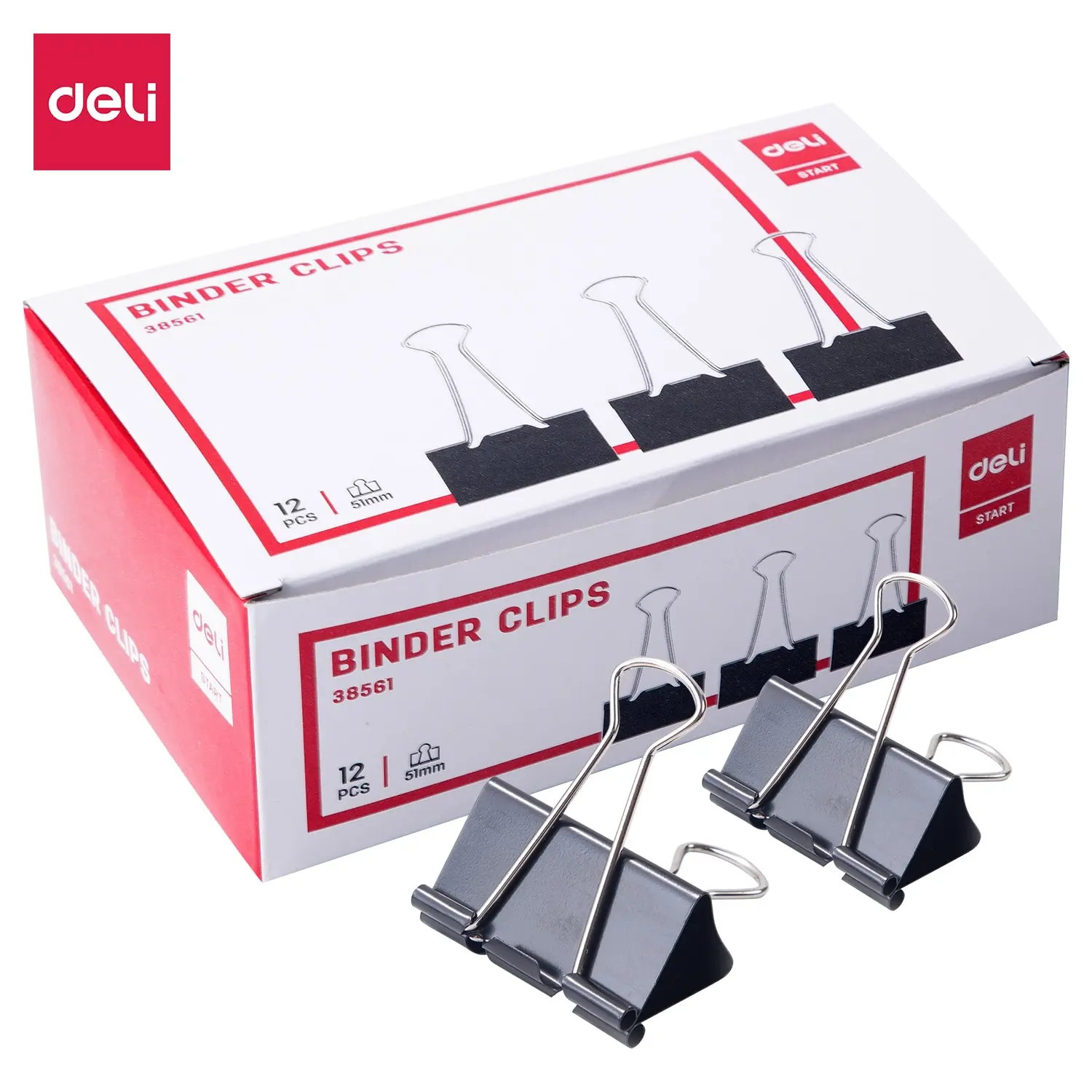 Deli 51mm Effortless Binder Clip Clamps Long Tail Clip Combination Folder Bookmark Paper Ticket School Office Supplies 1box binder clip loose leaf binder clips