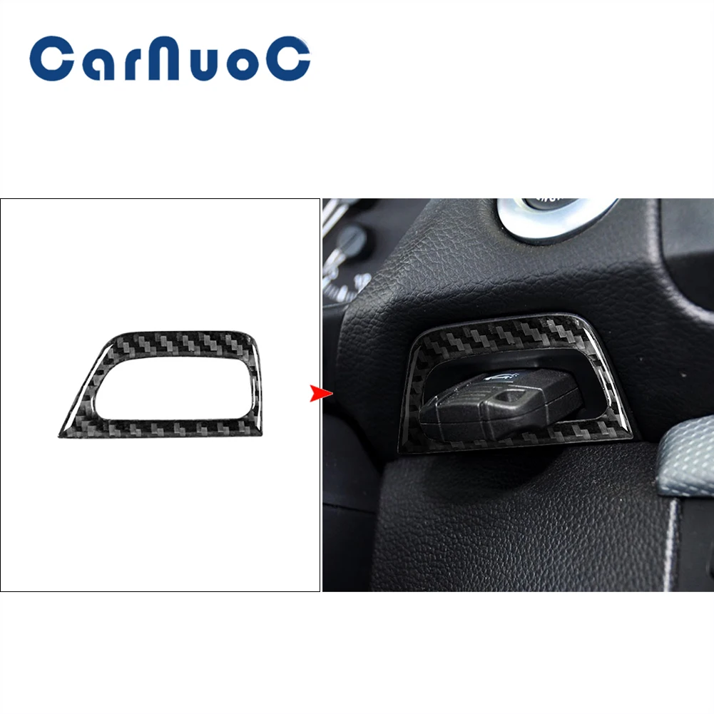 

Car Keyhole Decorative Cover Trim For BMW 1 Series Cope Convertible E82 E88 2008-2013 Interior Carbon Fiber Stickers Accessories