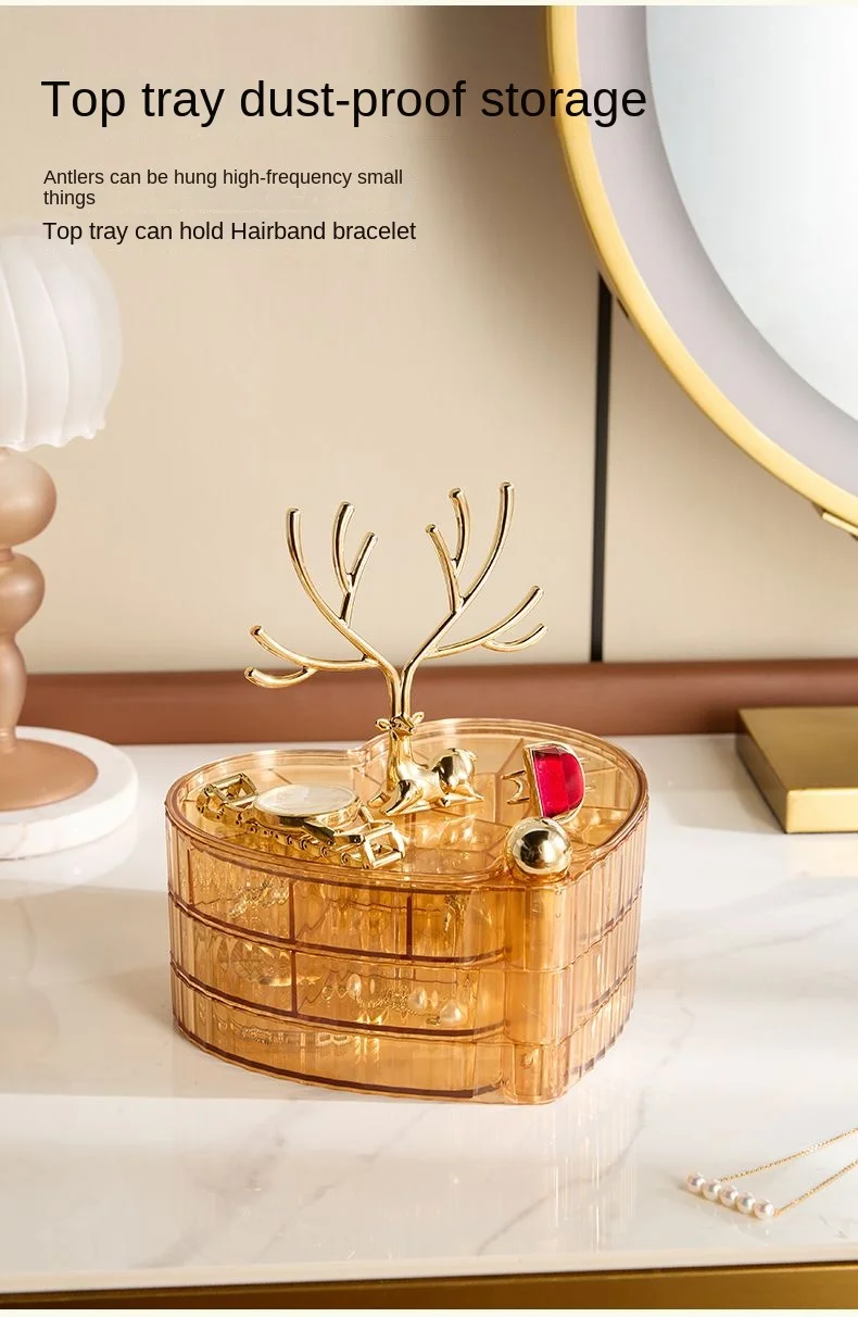 3 Layers Jewelry Storage Box Luxury Jewelry Organizer Plastic Large Capacity Earrings Rings Necklace Jewelry Organizer