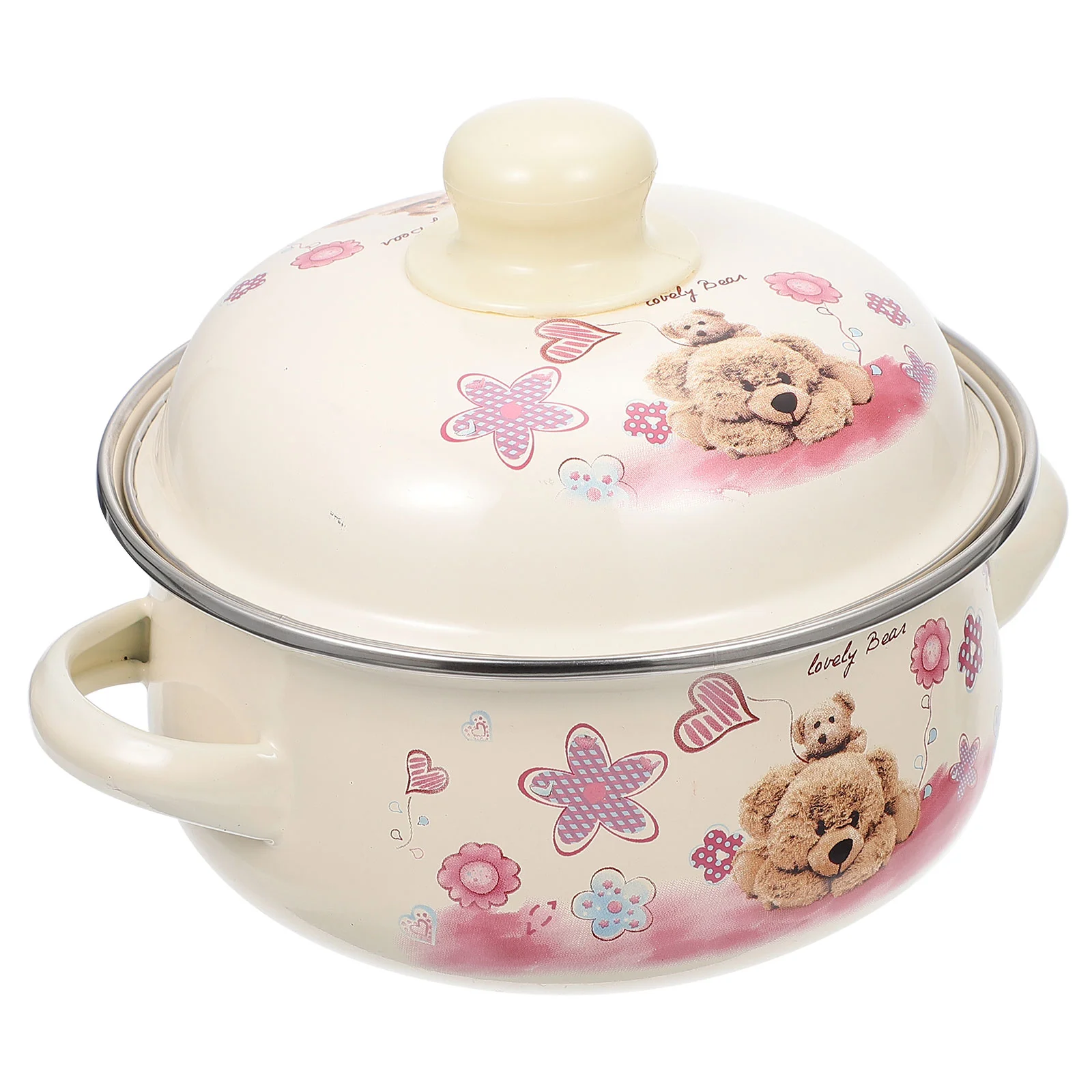 

Kitchen Milk Pot Soup Pot Lovely Pattern Enamel Pot Practical Cooking Pot Household Soup Pot Milk Pot Universal Cooking Tool