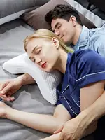 1pc Sleeping Pillow Couple Pillow Arm Pillow Slow Rebound Pressure Cuddle Pillow Memory Foam Travel Arched Shaped U Pillow 1